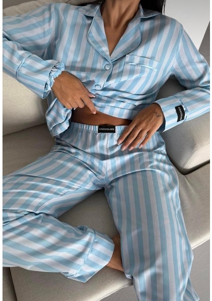 Saten Bebek Mavisi Pijama Takımı fırsatları