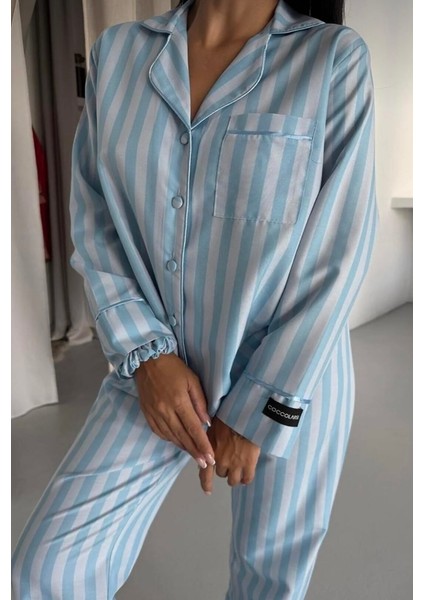 Saten Bebek Mavisi Pijama Takımı indirimleri