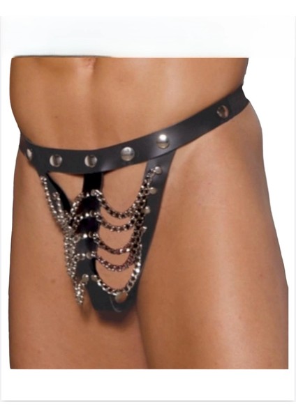 Deri Zincirli Erkek Tanga Iç Çamaşırı CK275419