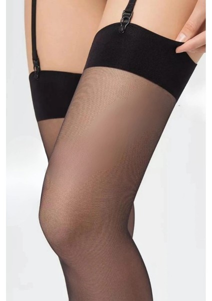 Kadın Siyah Düz Jartiyer Çorabı CK270434 modelleri