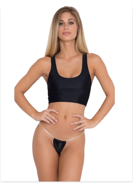 Şefaf Lastikli Siyah Tanga CK271300