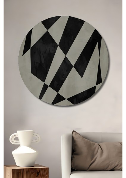 Soyut Geometri Dekoratif Ahşap Mdf Ev/işyeri Duvar Tablo Yuvarlak Ev/işyeri Duvar Tablo