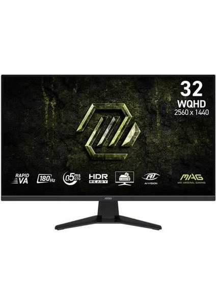 Msı 31.5" Flat Rapıd Va Mag 325QF E18V 0.5ms 180HZ Hdmı-Dp Gamıng Monitör 2560X1440