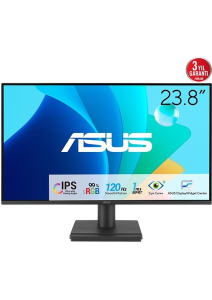 VA249HG 23.8 IPS 1920X1080 1ms 120Hz 300CD HDMI VGA Vesa 3yıl Eyecare,flıcker-Free,düşük Mavi Işık, 99%srgb, Çerçevesiz Monitör