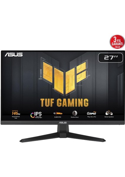 Tuf Gamıng VG249QE5A 23.8" 1ms 1920X1080 Hdmı/dp mm 146HZ IPS LED Monıtor