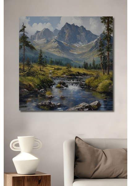 Dağ Manzaralı Dekoratif Ahşap Mdf Ev/işyeri Duvar Tablo Dikdörtgen Ev/işyeri Duvar Tablo