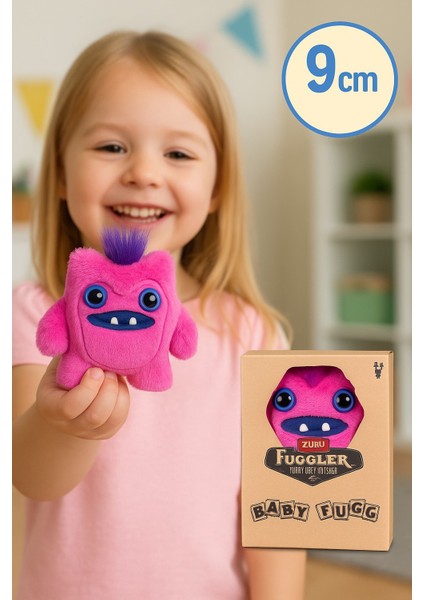 Mini Koleksiyonluk Zuru Fuggler Baby Fuggs Komik Çirkin Peluş Oyuncak Greedy Grinner Pembe 9cm