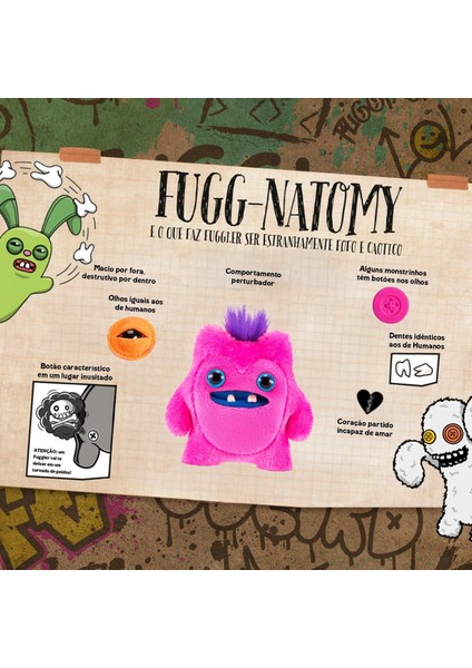 Mini Koleksiyonluk Zuru Fuggler Baby Fuggs Komik Çirkin Peluş Oyuncak Greedy Grinner Pembe 9cm indirimleri
