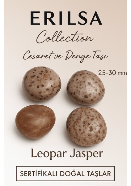 Sertifikalı Leopar Jasper Taşı Kütle 25–30 mm Cesaret Güç ve Denge Enerjisi Taşı
