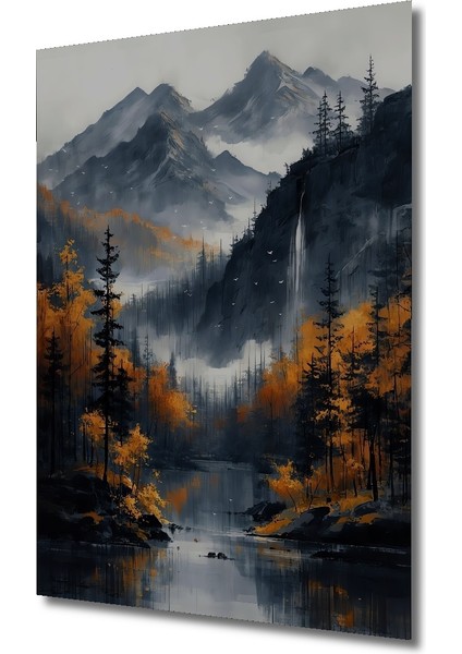 Dağ Manzaralı Sonbahar Ahşap Mdf Dekoratif Ev/işyeri Duvar Tablo Dikdörtgen Ev/işyeri Duvar Tablo fiyatları