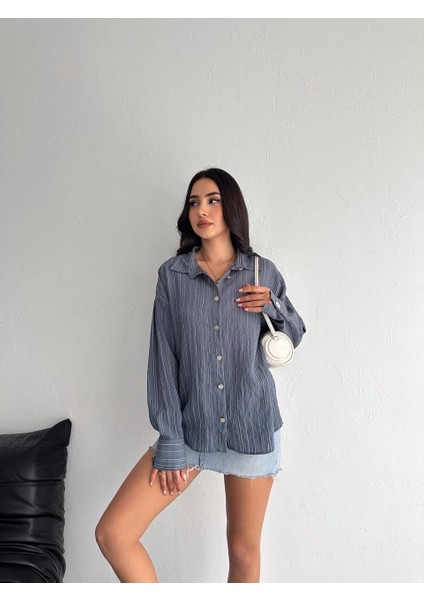 Çizgili Oversize Gömlek fırsatları