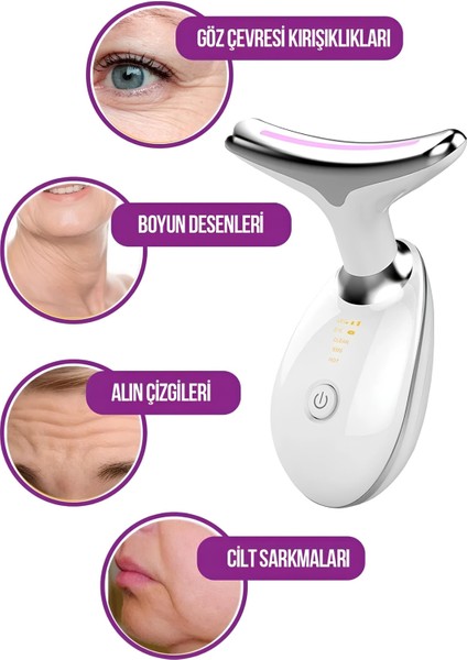 7 Farklı Işık Modlu Titreşimli Boyun ve Yüz Ems Güzellik Cihazı modelleri