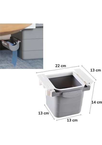 Mini Masa Çöp Kovası Plastik Tezgah Altı Geri Çekilebilir Yapışkanlı Görünmez Bölme Pratik fırsatları