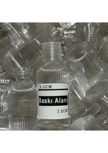 50 Adet 50 ml Boş Plastik Şişe PRS24 Şeffaf Kapak