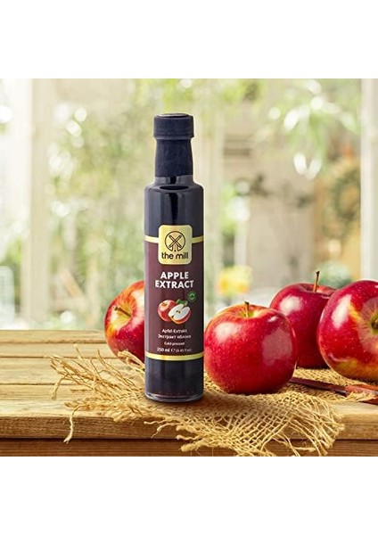 The Mill Elma Özü 250 ml Cam Şişe - %100 Doğal - Soğuk Sıkım - Ilave Şeker Içermez - Rafine Şekere Sağlıklı Alternatif - Hiçbir Koruyucu ve Renklendirici Içermez