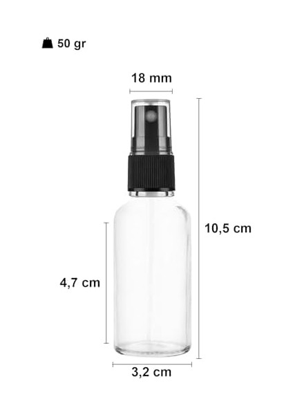 30 ml Kapaklı Siyah Sprey Şeffaf 30 cc Fısfıs Kolonya Dezenfektan Şeffaf Cam Şişe 2 Adet (Şeffaf Şişe | Siyah Sprey, 30 Ml) modelleri