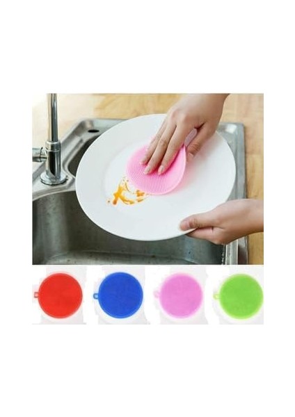 Optana 2 Adet Silikon Bulaşık Süngeri Çok Amaçlı Airfryer Temzileme Süngeri Sebze Meyve Yıkama Temizleme