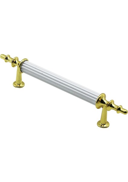 10 Adet Beyaz - Altin Boru Kulp 9.6cm (5193)