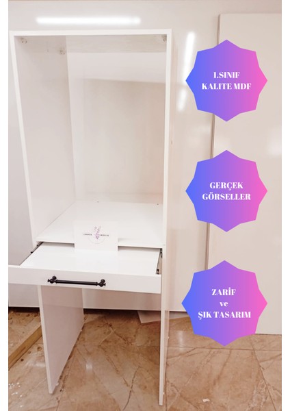 Lavanta Mobilya Mdf Amazon Beyaz Çamaşır Makinesi ve Kurutma Makinesi Dolabı