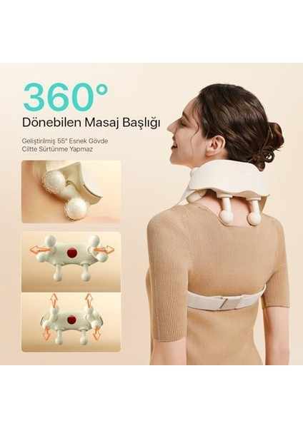 Skg HS500-2 Kablosuz Boyun Masaj Aleti – Shiatsu Yoğurma & Isıtmalı Masaj | Insan Eli Etkisi, 6 Akıllı Mod, Derin Doku Rahatlama | Hediye Seçeneği modelleri