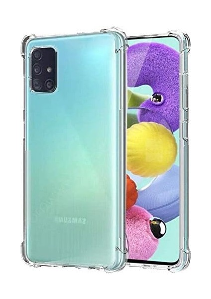 Kzy Iletişim Galaxy A51 Şeffaf Airbag Antishock Köşe Korumalı Silikon Kılıf