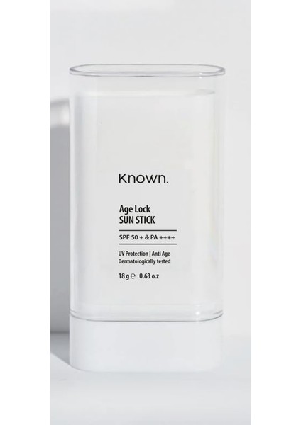 Known Age Lock Stick Güneş Kremi 50+ Spf Yaşlanma Karşıtı Mat Bitiş Günlük Kullanım