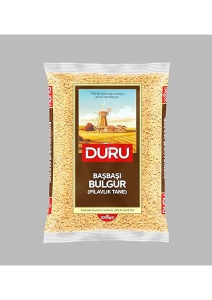Duru Başbaşı Bulgur 2000G – Doğal Taş Değirmende Üretilmiş, Yüksek Lif ve Protein Kaynağı, Katkısız ve Doğal fiyatları
