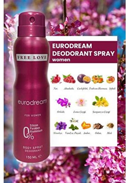 Eurodream Kadın Parfüm ve Deodorant Seti 100 ml EDP ve 150 ml Ferahlatıcı Deodorant