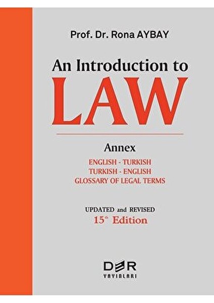 An Introduction To Law Rona Aybay 2023 Yılında Yayınlanan Ciltsiz Kitap fiyatları