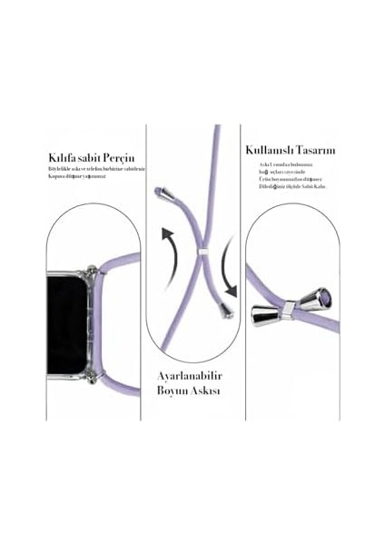 Iphone 12 Uyumlu Kılıf Boyun Omuz Askılı Ipli Anti Şok Köşe Korumalı Şeffaf Silikon Kmp fiyatları