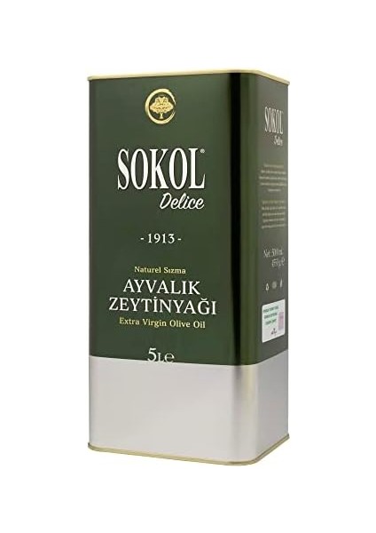 Sokol Delice Natürel Sızma Zeytinyağı - Soğuk Sıkım, Ayvalık Mahsülü, Düşük Asit (5 Litre) fiyatları