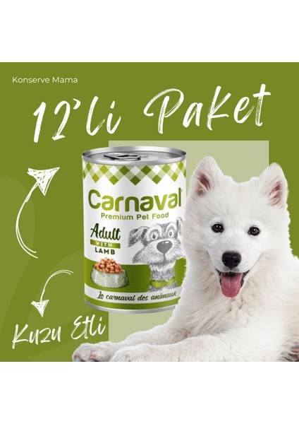 Premium Yetişkin Köpek Konservesi Kuzu Etli 400 gr x 12 Adet fiyatları