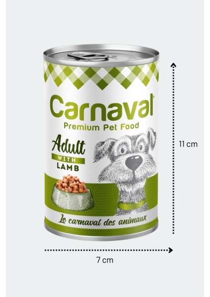 Premium Yetişkin Köpek Konservesi Kuzu Etli 400 gr x 12 Adet fırsatları