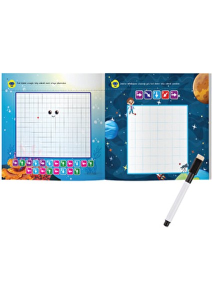 3-6 Yaş Kodlama Kitabım Yaz-Sil Seti - Sabri Yaradılmış Eğitici Kitaplar