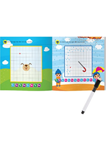 3-6 Yaş Kodlama Kitabım Yaz-Sil Seti - Sabri Yaradılmış Eğitici Kitaplar