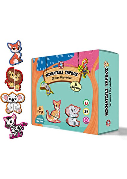Mıknatıslı Yapboz Orman Hayvanları Dikkat ve Zeka Geliştirme Kitabı Kolektif fırsatları