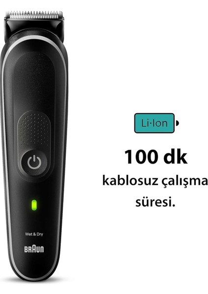 All In One Style Kit 9 Ürün Bir Arada Su Geçirmez Erkek Bakım ve Traş Makinesi