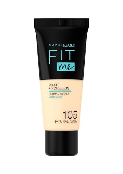 Maybelline New York Fit Me Matte+Poreless Fondöten - 105 Natural Ivory (30 Ml) modelleri