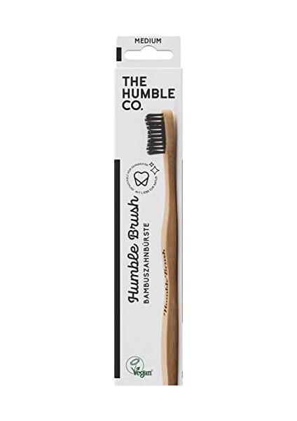 The Humble Co. Bambu Diş Fırçası Siyah | Orta Kıllar | Biyobozunur, Çevre Dostu, Günlük Ağız Bakımınız Için Vegan, Diş Hekimi Onaylı (1 Paket) fiyatları