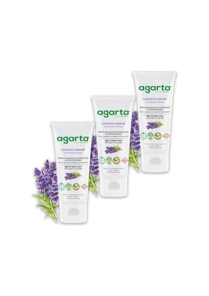 3 Adet Doğal Lavanta Cilt Bakım Kremi 75 ml