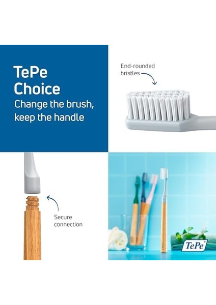 Tepe Seçim Yumuşak Diş Fırçası, Diş Temizliği Için Diş Fırçası 3 Değiştirilebilir Diş Fırçası Başlıkları, Gri