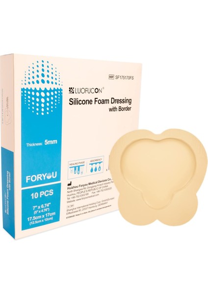 Luofucon Silikon Jel Yapışkan Kenarlı Çok Katmanlı Köpük Yara Örtüsü 17.5X17CM (Sakrum) fiyatları