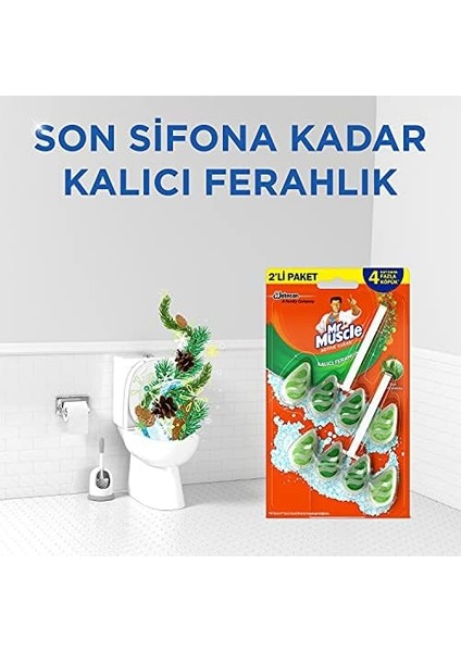 Mr Muscle Active Clean Çam Kokulu 2'li Klozet Bloğu (1 x 2 Adet)