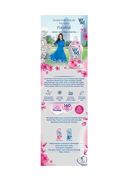 Vernel Max Konsantre Çamaşır Yumuşatıcısı 1320 ml 55 Yıkama Çiçek Ferahlığı fiyatları