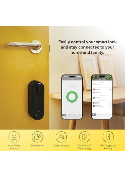 Linus Akıllı Kilit L2 - Siyah - 05/103210/MB, Anahtarsız Erişim, Uygulaması ile Kontrol, Wi-Fi, Uzaktan Kilitleme/kilit Açma, Sanal Anahtar, Eş Zamanlı Uyarılar modelleri