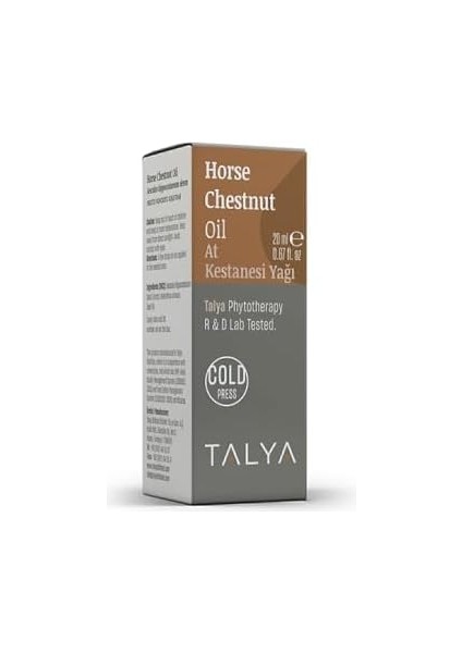 Talya At Kestanesi Yağı, Soğuk SIKIM,%100 Saf ve Doğal, 20 ml fiyatları