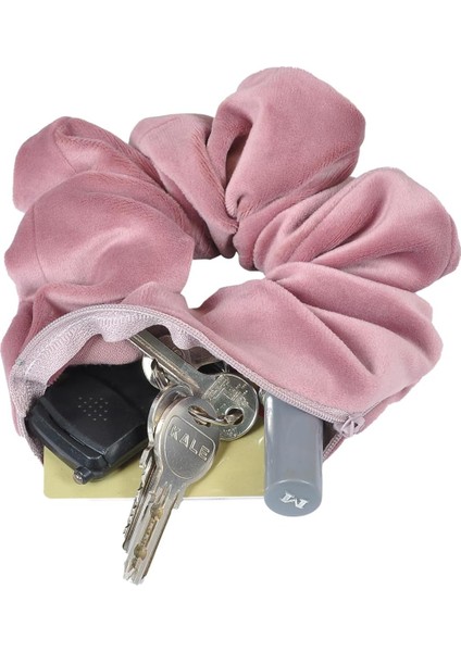 X-Perk Sporcu Saç Tokası Fermuarlı Cepli Lastikli Saç Tokası Cüzdan Saç Tokası