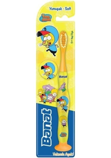 Banat Çocuk Kral Şakir Yumuşak Diş Fırçası Vakumlu Ayak 5 Yaş+, 515627_CANAN_MOR