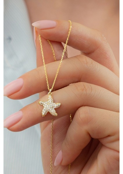 925 Ayar Gümüş Deniz Yıldızı Kolye