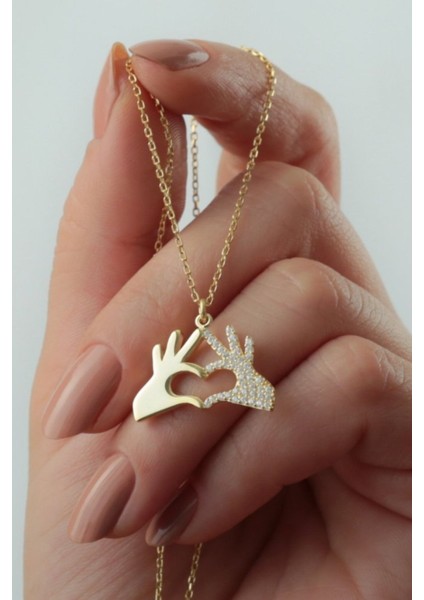 925 Ayar Gümüş Kalpli Eller Kolye fiyatları